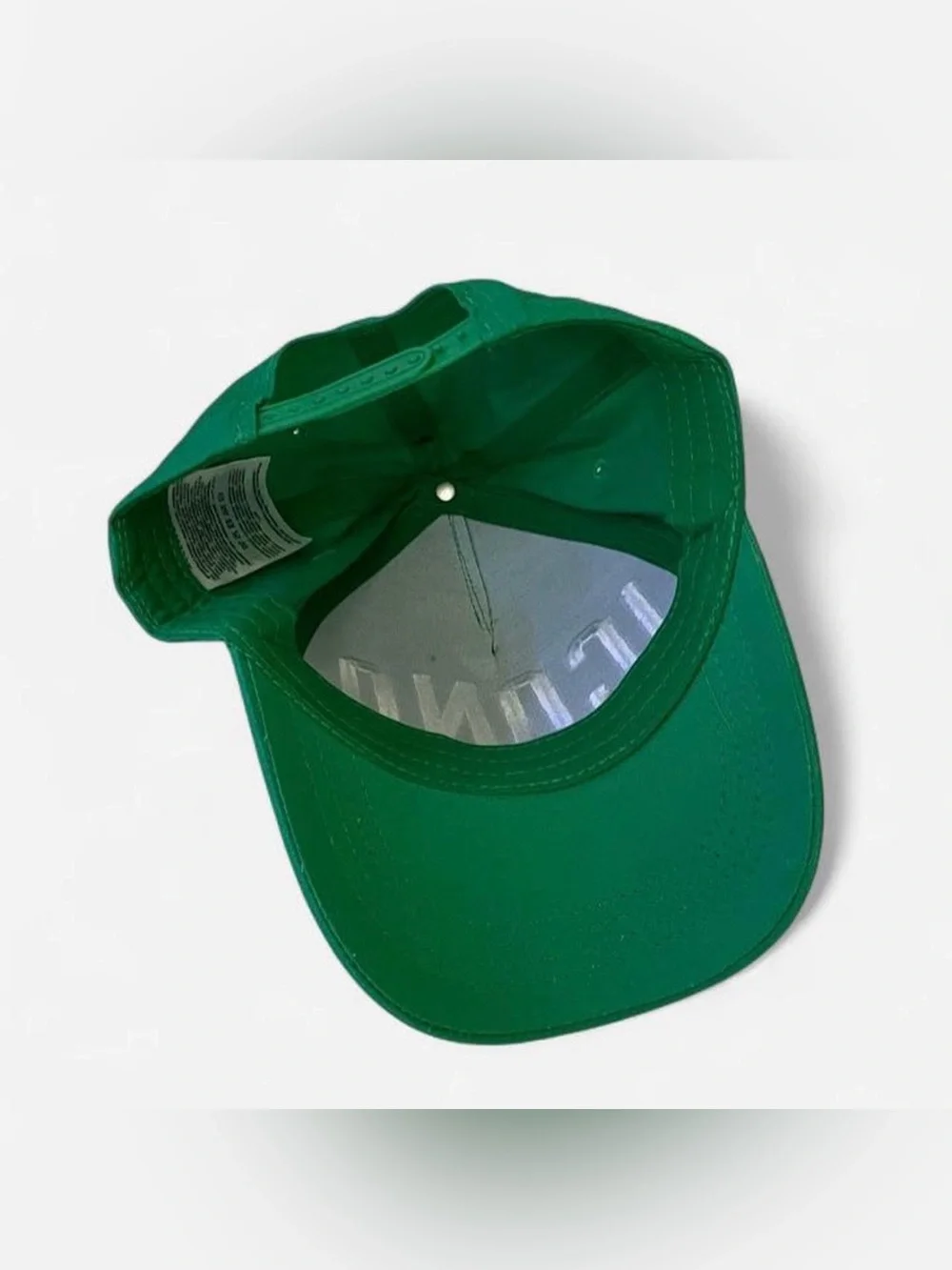 Pull&Bear Green Snapback Cap with White Tag Detail